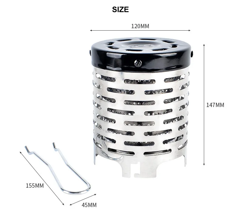 Портативный открытый мини-Обогреватель Палатки оборудованный теплый кемпинг рыбалка нагревательная плита крышка осень зима нержавеющая сталь нагревательная крышка
