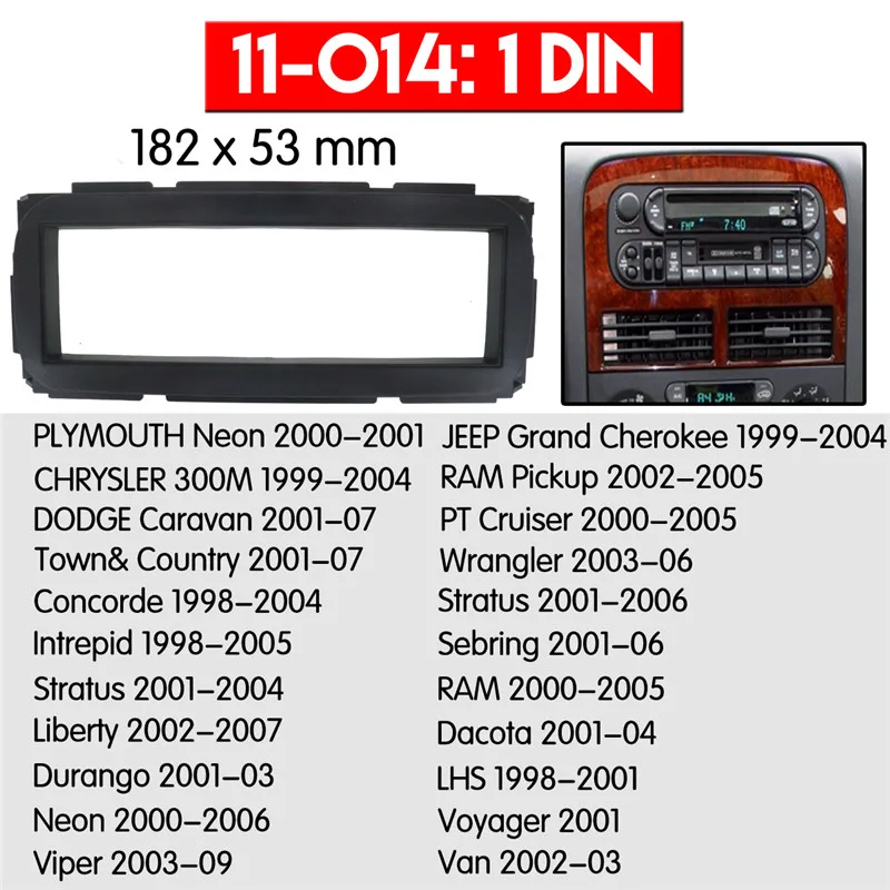 

Radio Facia For 1999-2004 Jeep Grand Cherokee 1DIN dvd player Fascia Car Stereo Radio Installtion Dash