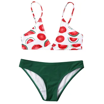 

Sexy Bikini Watermelon Print Bikini Set Tankini Two-Piece Swimming Suit Bathing Swimsuit Women Beachwear 2019