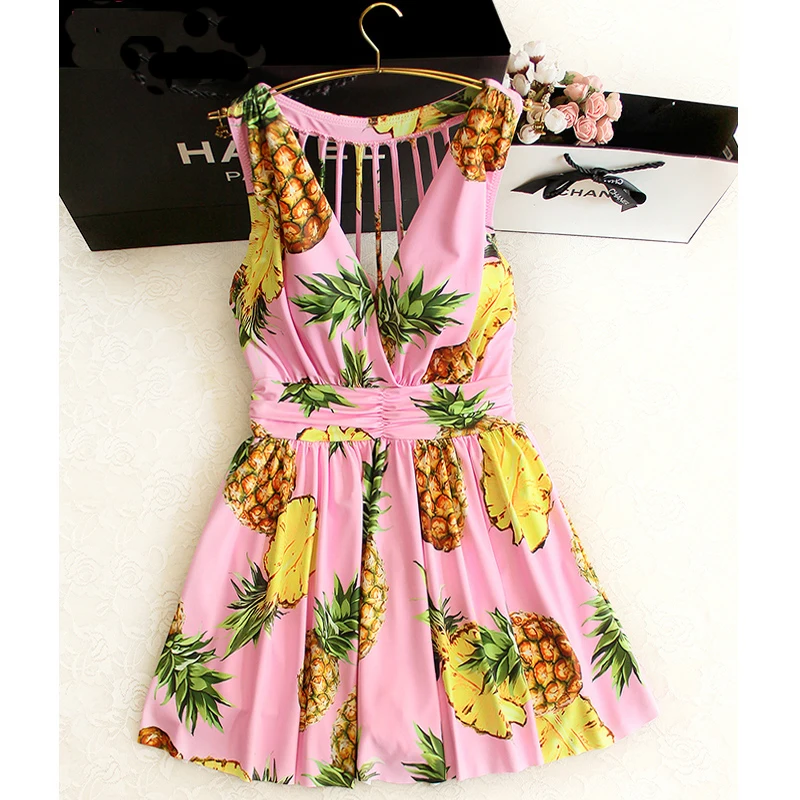 

2017 Sexy One Piece Swimsuit Women Swimwear Print Bodysuit Crochet Bandage Cut Out Beach Wear Bathing Suit Monokini Swimsuit XL