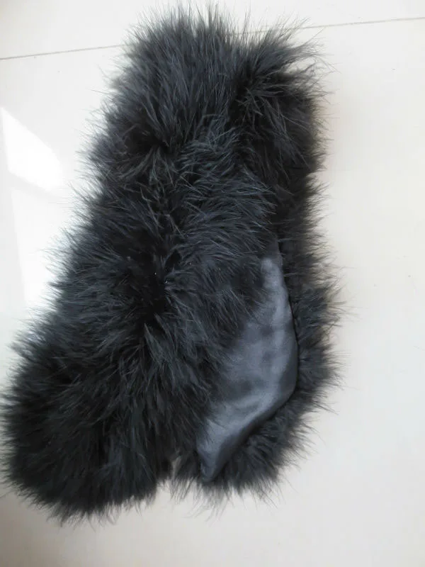 Женский зимний меховой шарф из натурального страусиного пера, меховая шаль, 70*14 см, белый