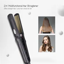 2 в 1 выпрямитель для волос и бигуди Профессиональный выпрямляющий плоский утюжок Waver 30 секунд быстрый нагрев Инструменты для укладки волос 35