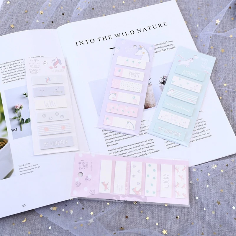 

120 Pages /Pack Kawaii Unicorn Memo Pad Sticky Notes Paper Writing School Office Supply Notepad Stationery