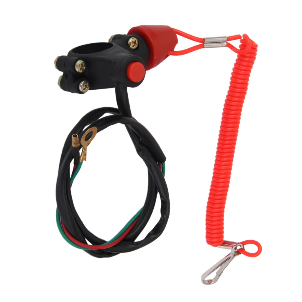 Handlebar Urgent Stop Switch with Tether for for Motor ATV Boat Engine Kill Stop Switch Handlebar Urgent Stop Switch with Tether for for Motor ATV Boat Engine Kill Stop Switch