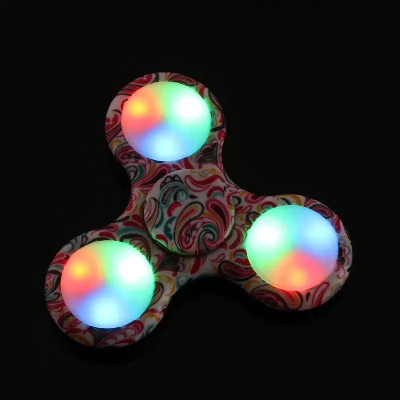 

LED Light Fidget Spinner Finger Plastic EDC Hand Spinner For Autism and ADHD Relief Focus Anxiety Stress Wheel Toys Gif