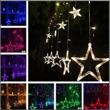 220 В шторы Star огни строки Рождество год украшения рождественские светодиодные фонари 2 м для X'mas праздник свадебные