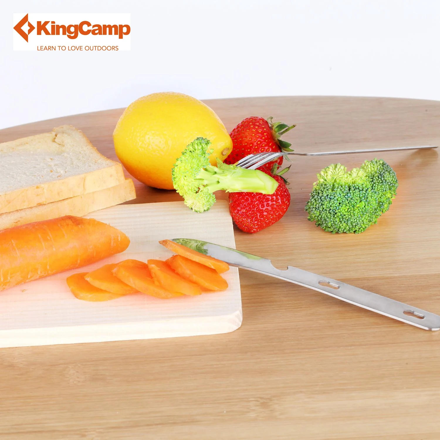 KingCamp utensilios Camping al aire libre de acero inoxidable de desastre Kit-cuchara tenedor y cuchillo para Camping y senderismo conjunto de cena