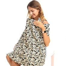 Одежда для беременных чехол для кормления с буквенным принтом и цветочным рисунком для грудного вскармливания, дышащая хлопковая детская коляска для новорожденных, Солнцезащитная крыша для укрытия