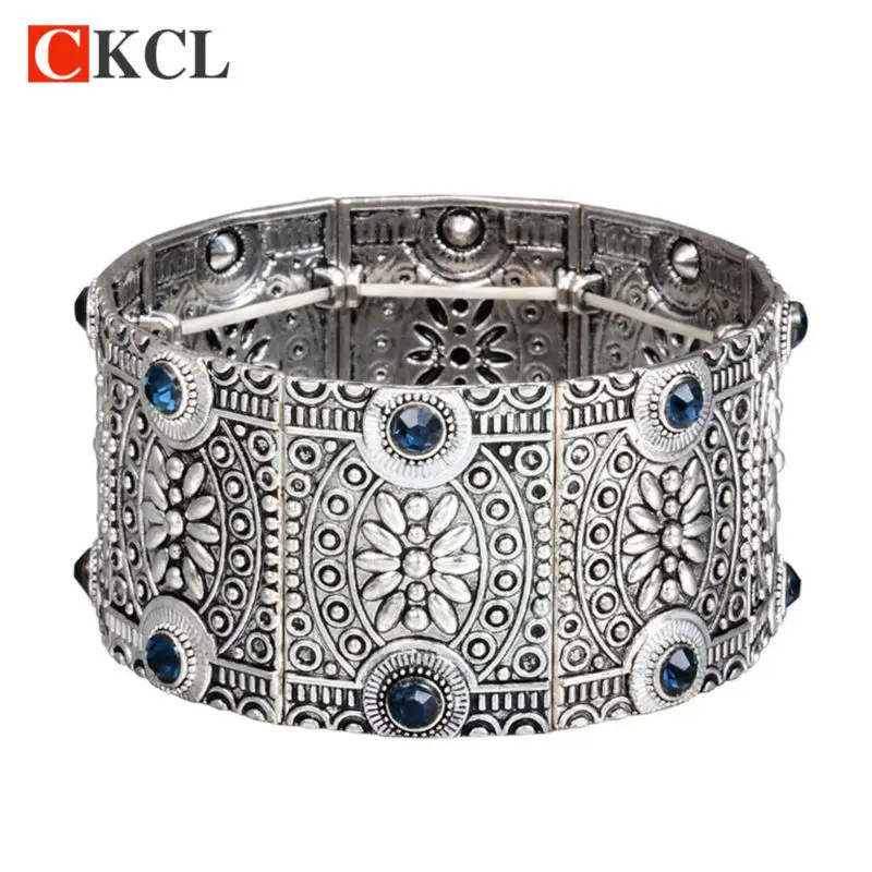 

2017 New design fashion vintage antique ancient silver openwork wide cuff bracelet & bangle for women retro Brazilian jewelry