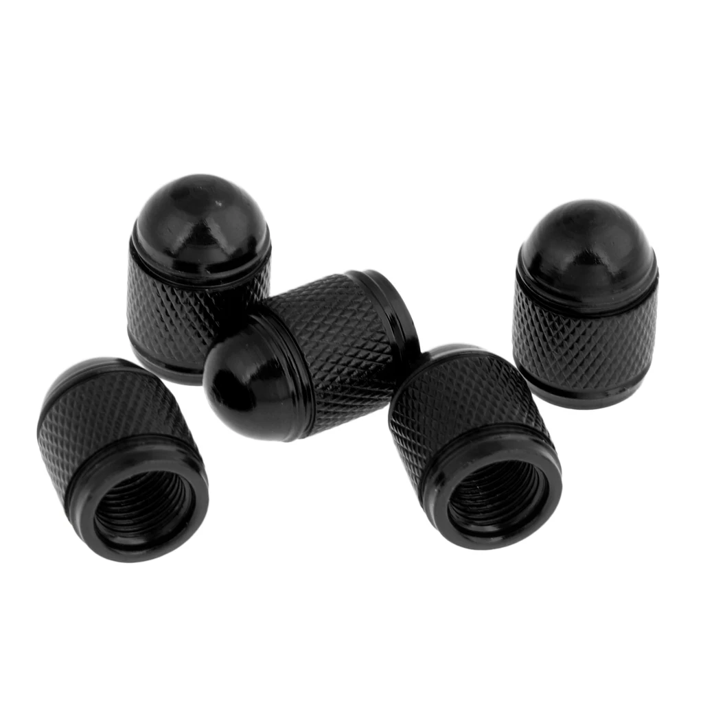 MagiDeal 10 Pieces Black Red Aluminum Bicycle Bike Cycling Schrader Air Valve Dust Cap Cover Accessories Bike Valve Cap