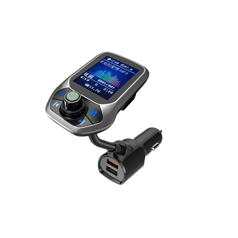 Автомобильный комплект громкой связи Bluetooth с цветным дисплеем 1 8 дюйма 3 USB порта