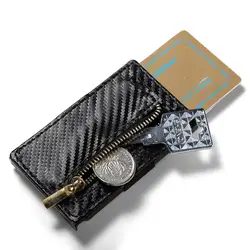TriLea Rfid Блокировка мужской держатель для кредитных карт с монета карман кошелек тонкая визитница