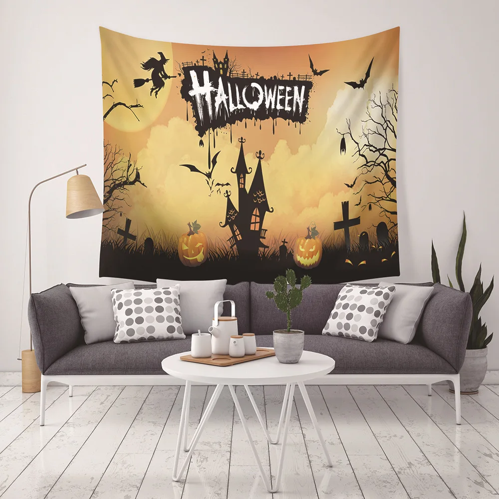 

8 Types Halloween Decor Printed Cotton Mandala Tapestry Pure Color Large Wall Hanging Boho Hippie Decorati Art Macrame Tapiz