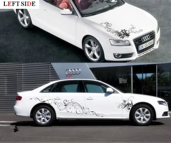 

LEFT SIDE Car Stickers Fashionable Flower Cap Decoration Creative Block Personalized DIY Waterproof Decal Auto Accessories