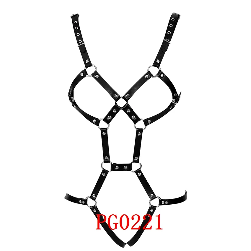 Кожаный бюстгальтер для тела, женский сексуальный бандаж, комплект нижнего белья, в стиле панк, готика, на бретелях, топы, клетка, ремни, регулируемый размер, фестивальный рейв