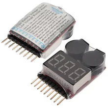 1-8S LED Low Voltage Buzzer Alarm Lipo/Li-ion/Voltage Indicator Check Tester Wholesale Dropship For RC Helicopter Airplane