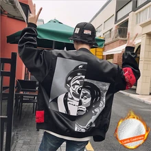 Мультфильм печати Куртки дышащий открытый пальто восхождение Пеший туризм кемпинг осень Бейсбол студент равномерное хип-хоп куртка