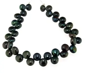 

Unique Pearls jewellery Store,6-7mm Black Color Freshwater Cultured Pearl Loose Beads 14inches One Full Strand LC3-145
