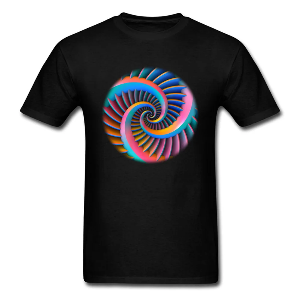 Man New Arrival Design Tees O-Neck Autumn All Cotton T-Shirt Group Short Sleeve Opposing Spirals Mandala Tee Shirt Opposing Spirals Mandala black