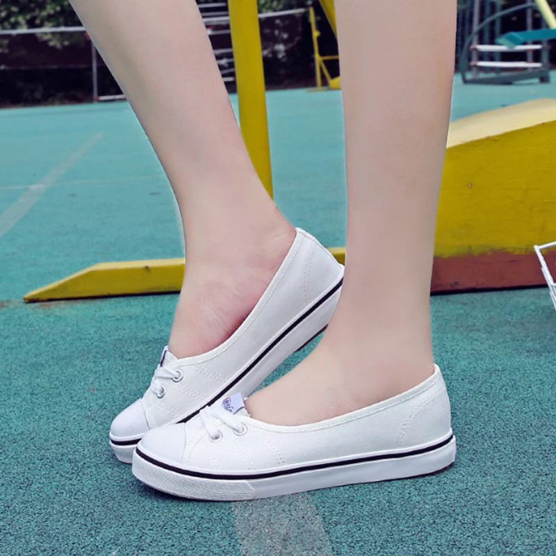 

2018 Summer Spring Women Flats Fashion Canvas Slip On Shoes Breathable Casual Round Toe Footwear Comfortable Female Shoes BT999