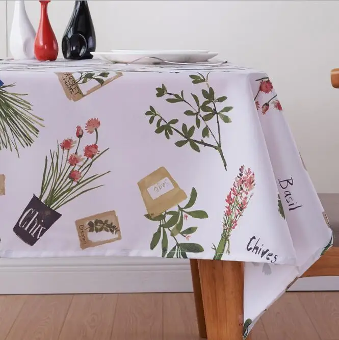 

Fyjafon Thick Table Cloth Waterproof Oil Proof Tablecloth Polyester Pastoral Printed Table Cover 100*100/130*180/140*200/140*220