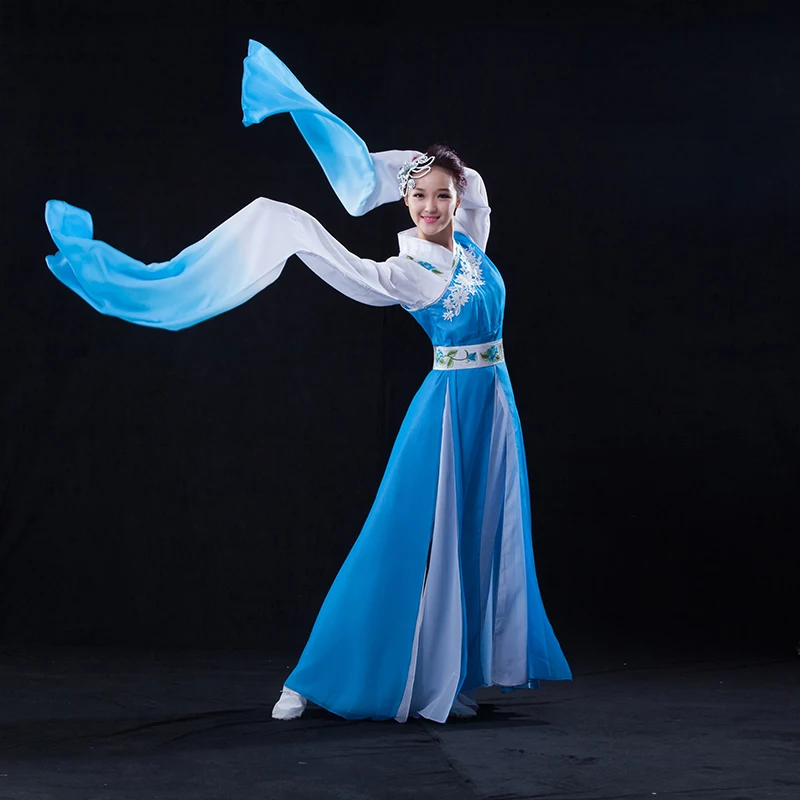 2017 돌진 Disfraces 중국 클래식 댄스 옷 Hanfu 고대 의상 요정 세트 긴 소매 의상 물 신화 축제