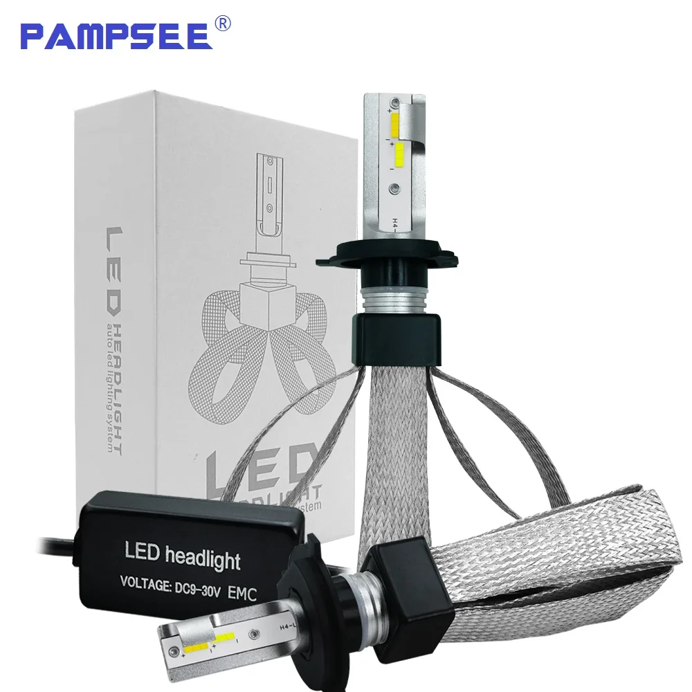

PAMPSEE T9 Новинка 3000K 4300K 6000K светодиодная Автомобильная фара H4 H1 9006 hb4 9005 hb3 H11 H7 светодиодная лампа Автомобильные фары 6000K 12 В
