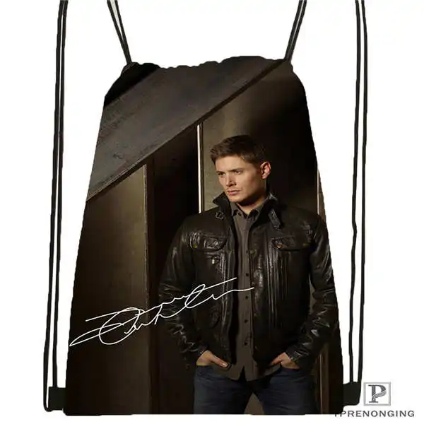 Custom Jensen Ackles Drawstring Backpack Bag Cute Daypack Kids Satchel Black Back 31x40cm 2018611 1 10