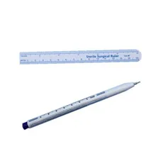 1 Unids Quirúrgica Punta Marcadores Tattoo Skin Rotulador Pluma (0.5mm) Con Regla De Papel Para El Maquillaje Permanente tatuaje