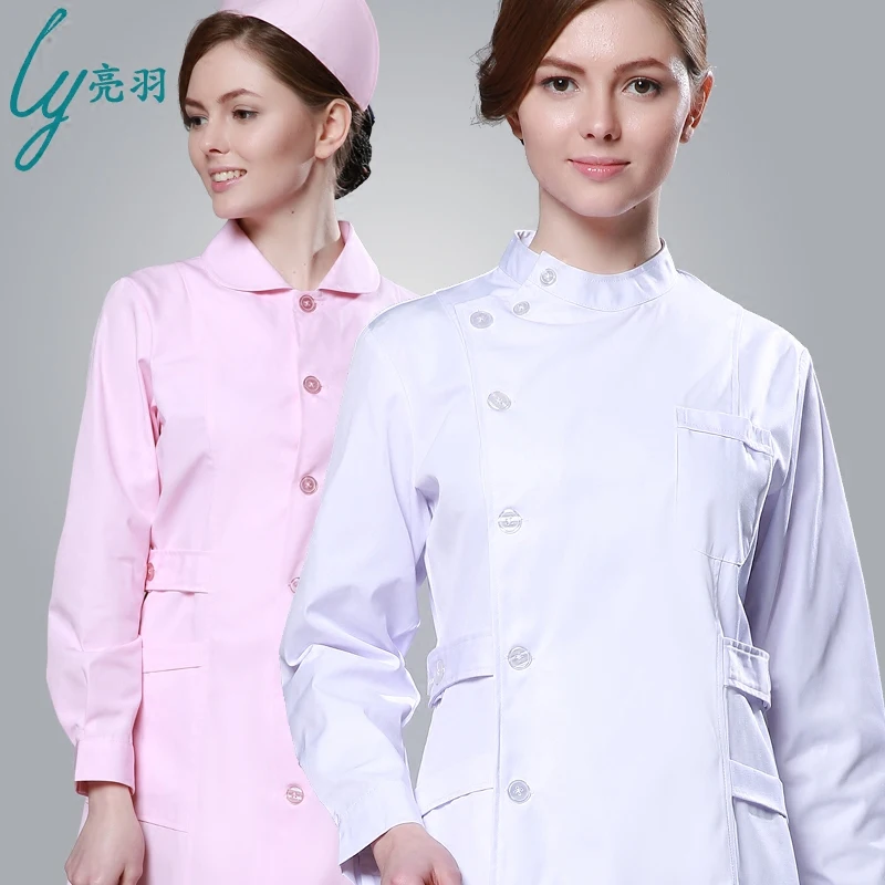 Nurse Winter Long Sleeve Uniform Female White Powder Blue Summer Wear