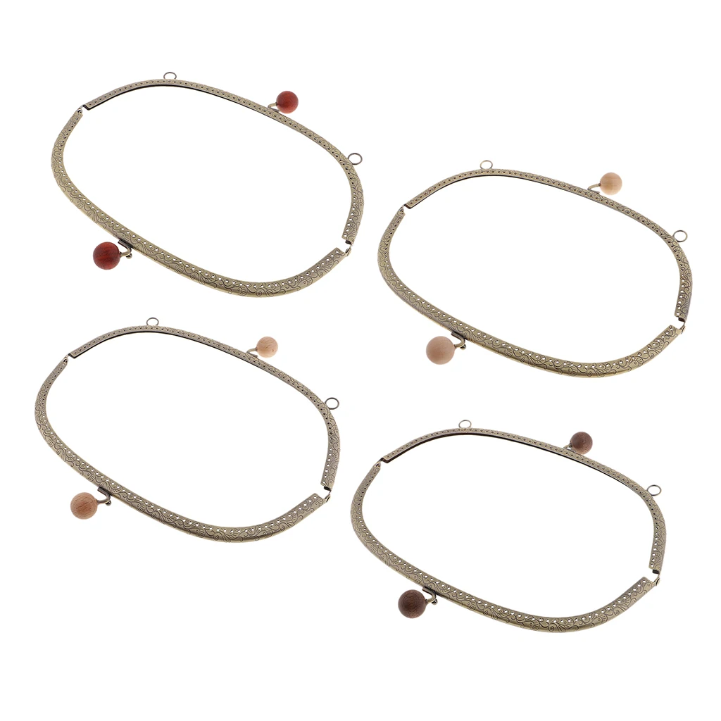  24.5cm Metal Arch Frame Kiss Clasp Lock Bead Head for DIY Handbag Purse Coin Bag