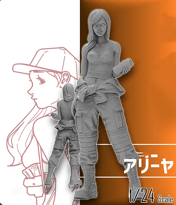 

1/24 75MM woman of summer STAND modern Resin figure Model kits Miniature gk Unassembly Unpainted