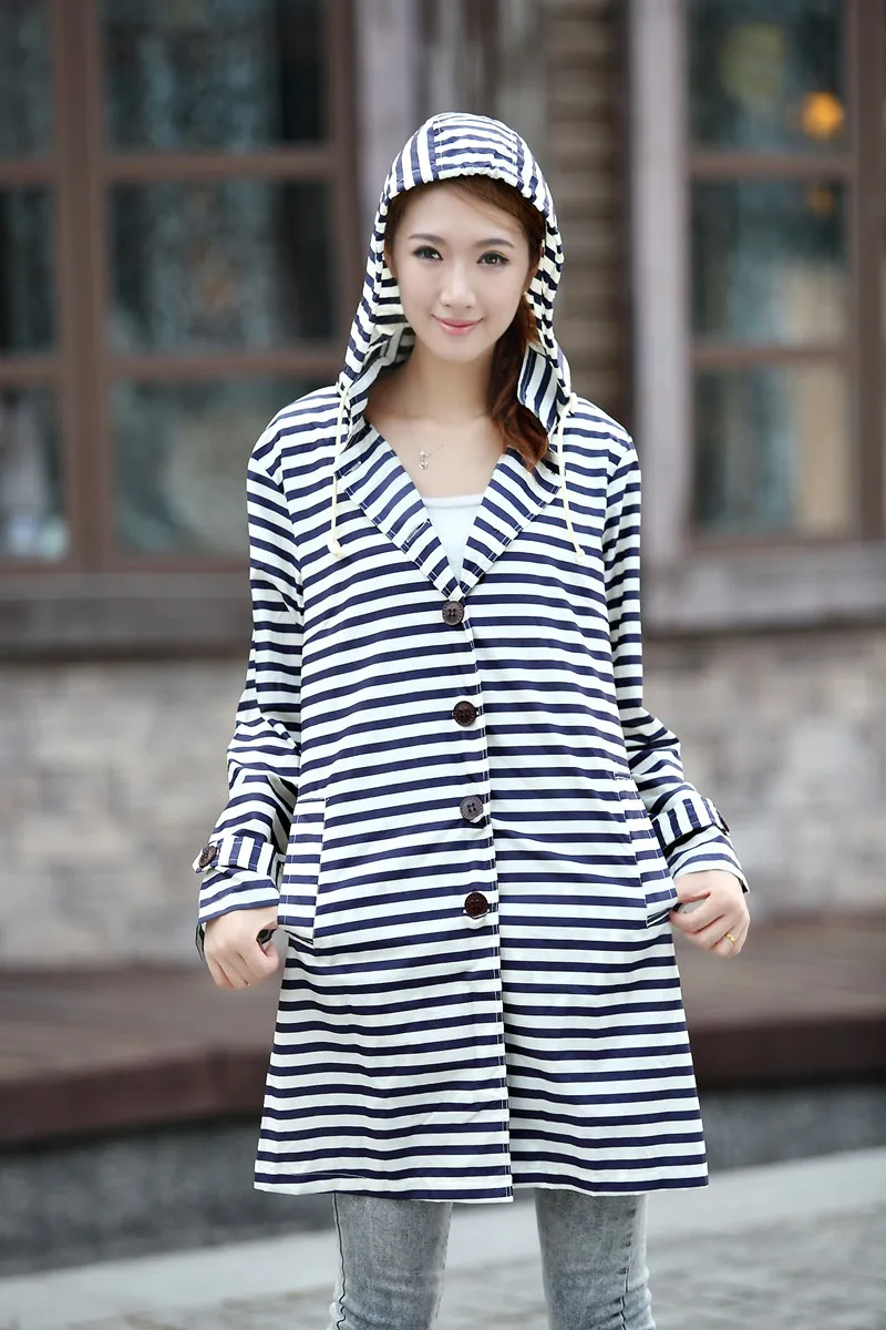 Хорошее качество водостойкий складной длинный полиэстер ПВХ дождевик с капюшоном модная женская одежда