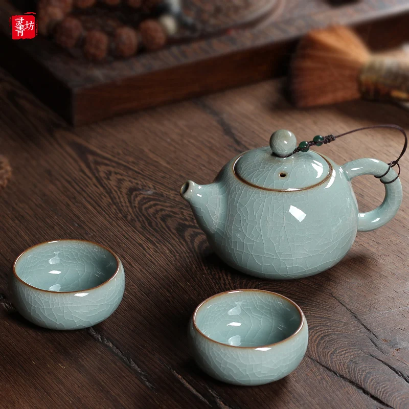 Чайный сервиз Celadon чайный из двух чашек японский kungfu китайский керамический
