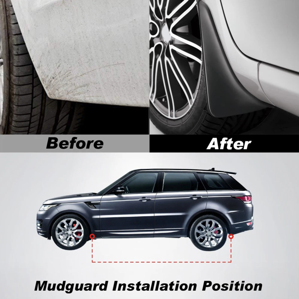 Для Toyota Prado FJ120 2004 2005 2006 2007 2008 2009 4 шт./компл. Брызговики автомобильные передние и