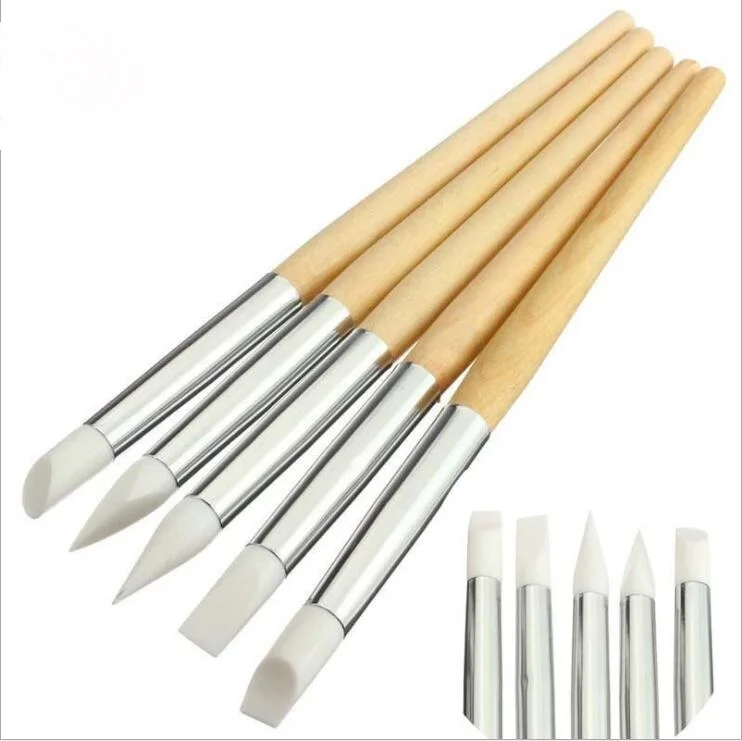 

Nail Silicone Pen Nail Artwork Hollow Pen Nail Set Accessory 5pcs/set