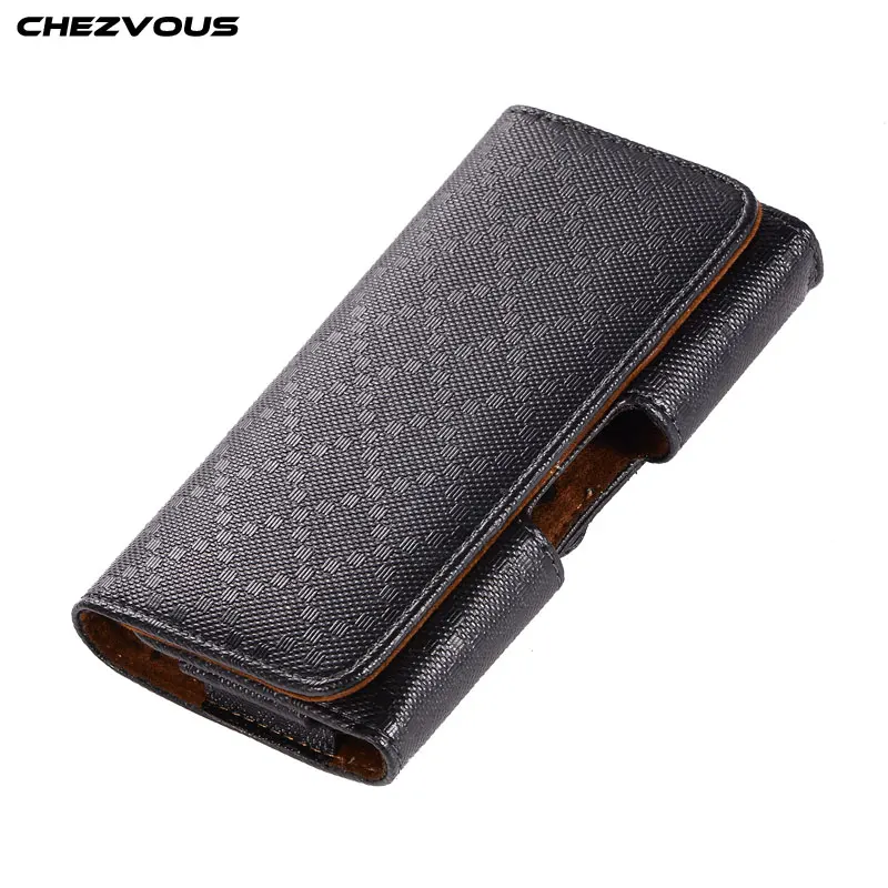 

CHEZVOUS PU Leather Pouch Horizontal Belt Clip Case for iPhone 7 8 6 plus 5s Universal Phone Case Waist Bag for Samsung S8 S9