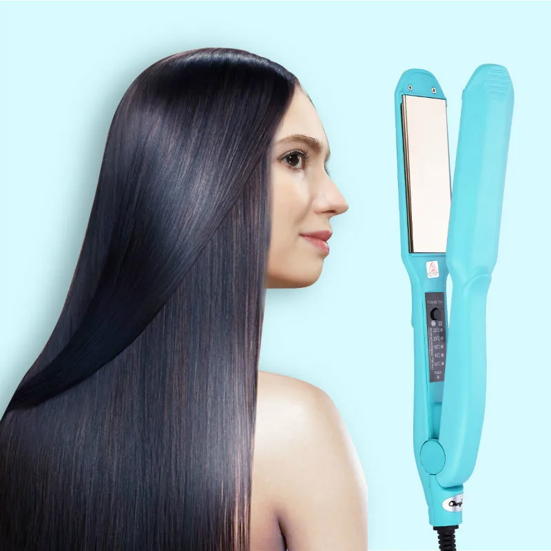 Титан пластины Профессиональный Выпрямитель для волос Быстрый нагрев Flat Iron Керамика Температура отрегулировать выпрямление утюги для