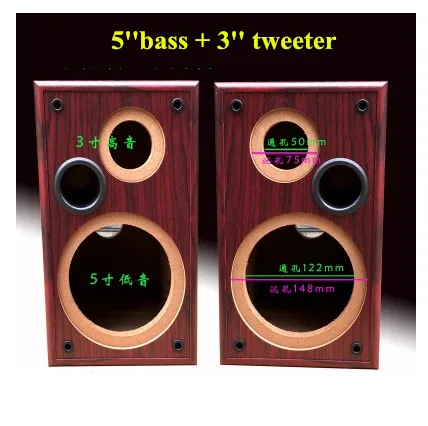 

2 frequency division empty speaker shell box 5 inch bass with 3 inch tweeter speaker accessories DIY 2PCS/LOT