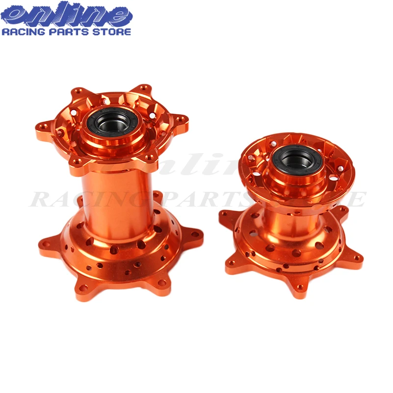 Top quality CNC Billet 36 Holes Orange MX Front Rear Wheels Hubs Set New For KTM 125-530 2003-2017 Motorcycle Dirt Bike