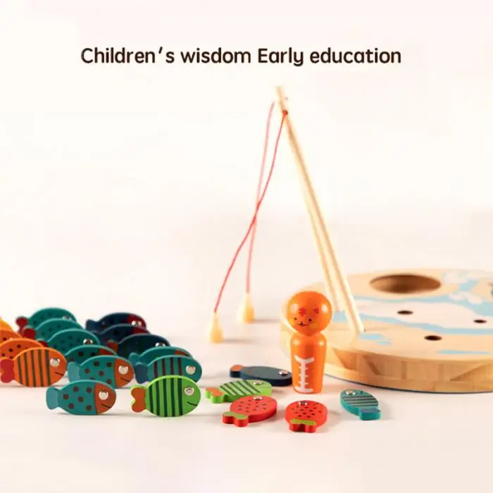 Новинка, рыболовная игра, магнитная деревянная рыболовная игрушка для детей ясельного возраста, обучение буквам, раннее образование
