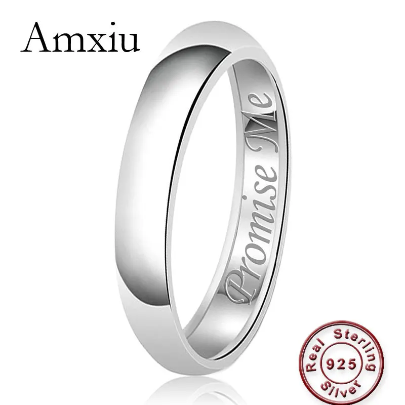 

Amxiu Customize Name Ring Personalized Names Rings 100% 925 Sterling Silver Rings For Women Lovers Surprise Gifts Finger Jewelry