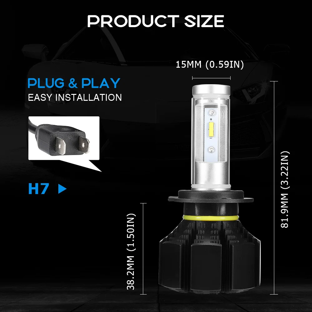 NOVSIGHT H4 H7 H11 H1 H3 9005 9006 автомобилей светодио дный лампы Здравствуйте-Lo луч 50 Вт 12000LM 6500 К авто фары светодио дный огни автомобиля DC12v 24 В