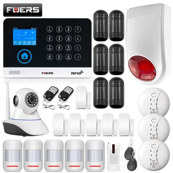 

WG11 WIFI&GSM Home Security Alarm System Wireless Dual IR Beam Motion Detector Camera RFID Outdoor Siren Smoke Detector DIY kit