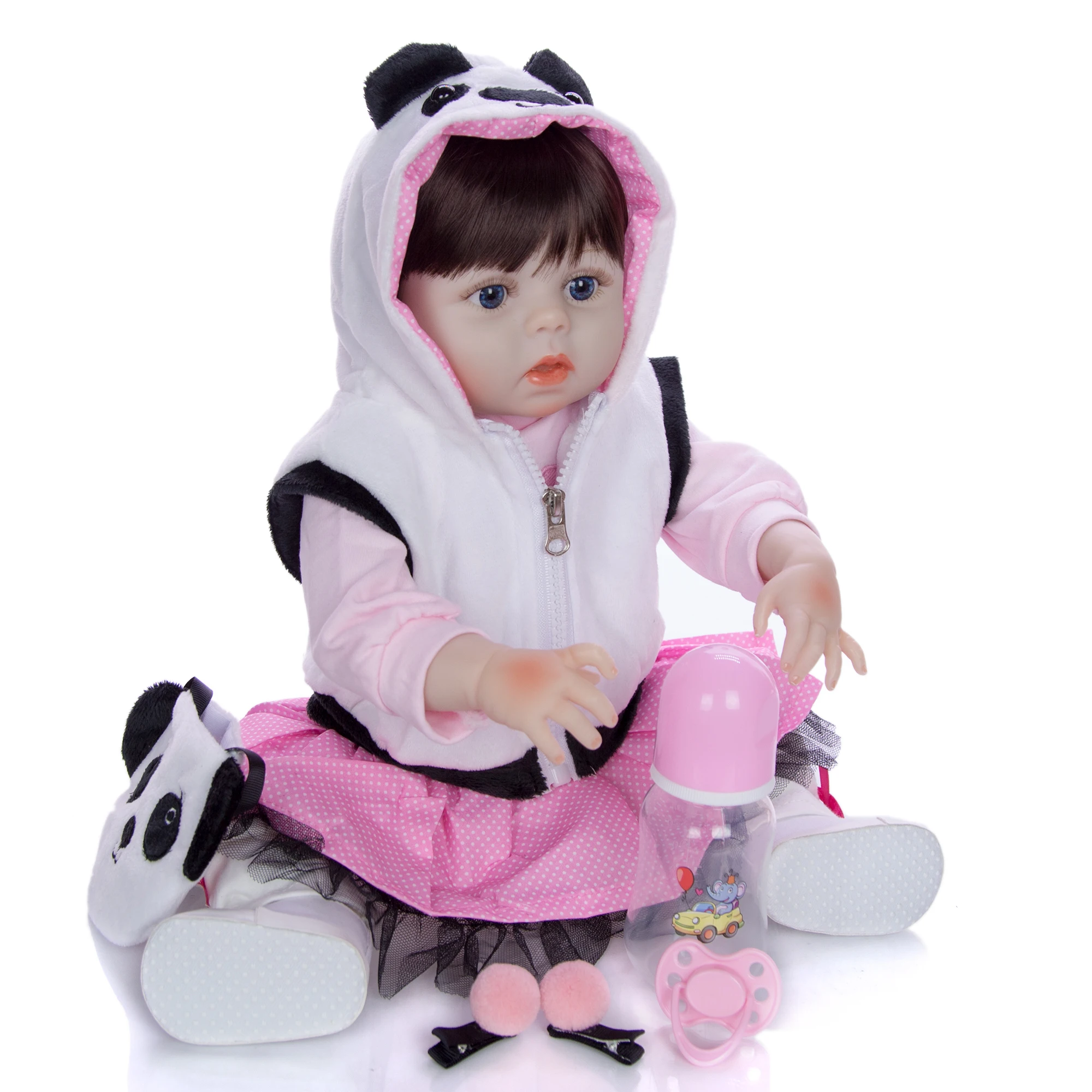 KEIUMI Мода Косплей панда Reborn Baby Dolls полный силиконовый винил 48 см реалистичный Reborn Boneca