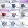 BISAER-abalorio de plata de ley 925 con forma de corazón y copo de nieve, cuentas de cristal de Circonia cúbica, joyería de oro DIY, Regalo para mamá ► Foto 2/6