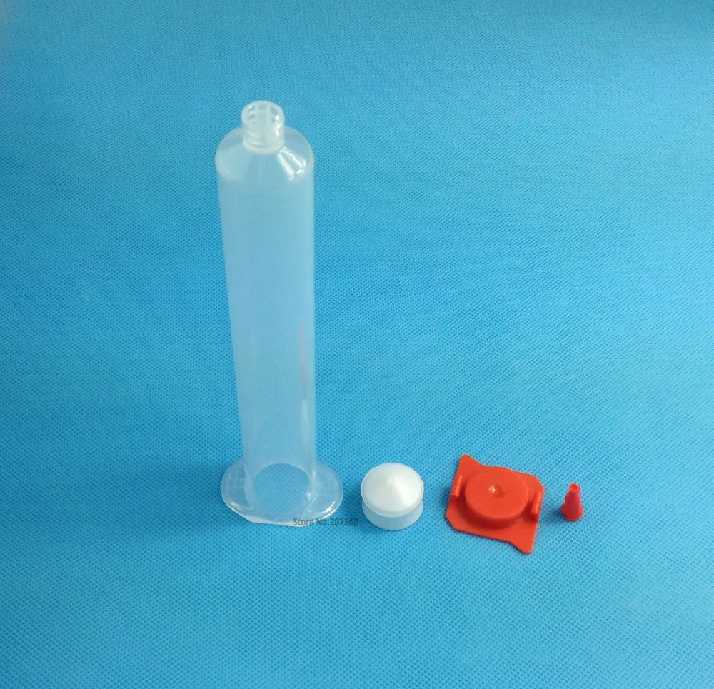 

280sets/lot 55cc Clear Air Dispense Syringe Barrel 4-pieces(barrel+stopper+tip cap+end cap)