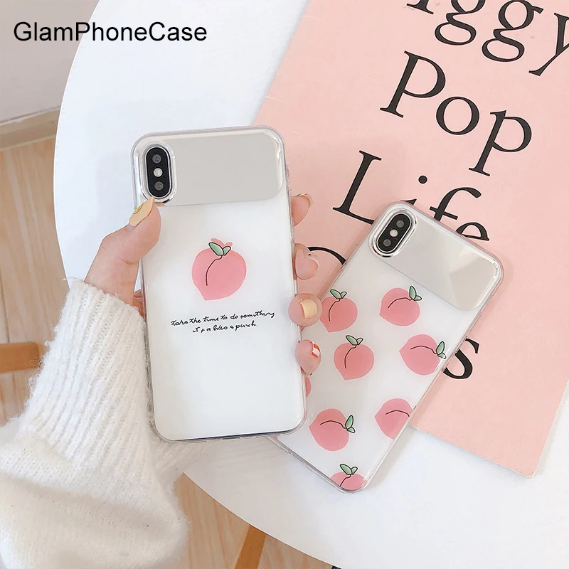 GlamPhone чехол зеркальный розовый персиковый для iPhone 7 8 6 Plus телефона Apple 6s X XS MAX XR
