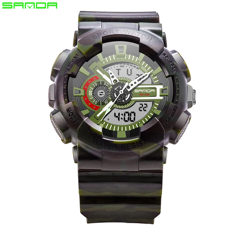 SANDA Luxury Brand Shock Mens Analog Quartz Digital Watch Men G Style Fashion Sport Military Watche