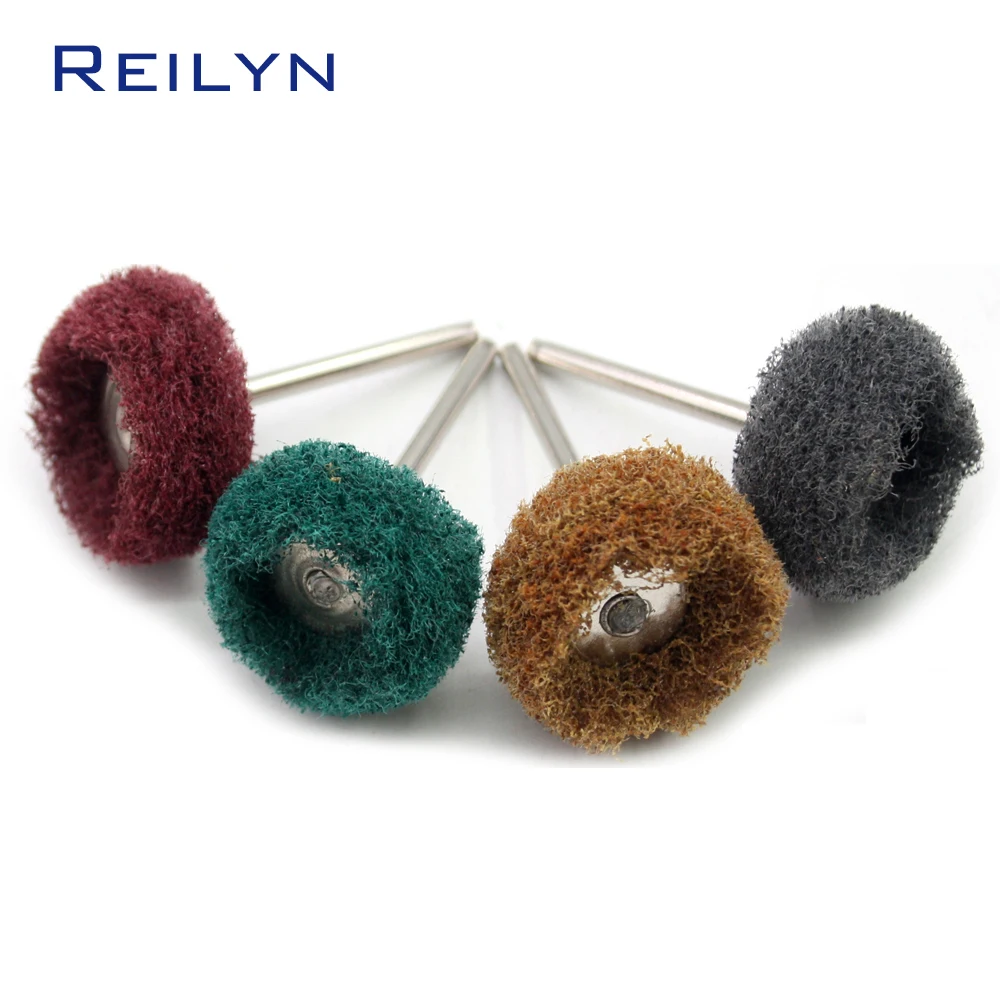 4pcs Dremel Mini Drill Abrasive Brush Nylon Buffing Polishing Wheel with 3mm Shank for Rotary Tool Accessories Set 20pcs 3x8mm steel wire wheel brushes set kit for mini drill rotary tools polishing brush dremel accessories